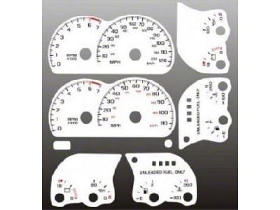 110/120 HP Gauge Face; White (93-96 V6 Camaro)