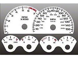 150 HP Gauge Face; White (97-98 5.7L Camaro)