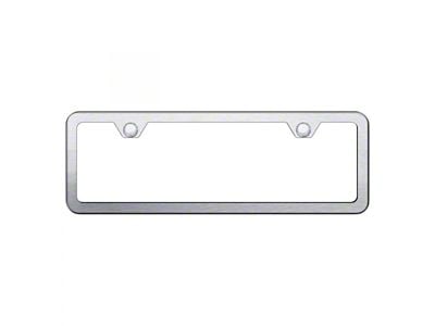 2-Hole Mini Frame License Plate Frame; Brushed Stainless (Universal; Some Adaptation May Be Required)