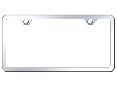 2-Hole Slimline License Plate Frame; Mirror Polished Stainless (Universal; Some Adaptation May Be Required)