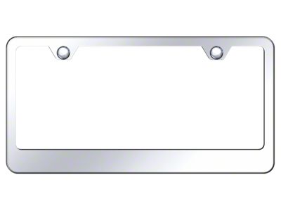 2-Hole Wide Bottom License Plate Frame; Mirror Polished Stainless Steel (Universal; Some Adaptation May Be Required)