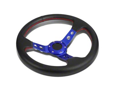 3-Inch Deep Dish 345mm Steering Wheel; PVC Leather (Universal; Some Adaptation May Be Required)