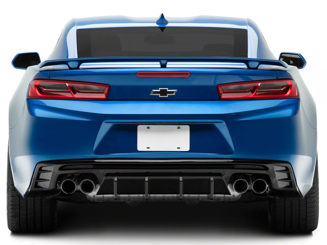 Camaro 3-Piece Rear Diffuser; Gloss Black (16-24 Camaro, Excluding ZL1 ...