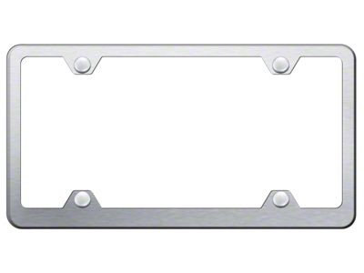 4-Hole Wide Body License Plate Frame; Brushed Stainless Steel (Universal; Some Adaptation May Be Required)