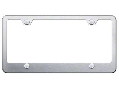 4-Hole Wide Bottom License Plate Frame; Brushed Stainless (Universal; Some Adaptation May Be Required)