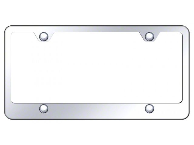 4-Hole Wide Bottom License Plate Frame; Mirrored Stainless (Universal; Some Adaptation May Be Required)