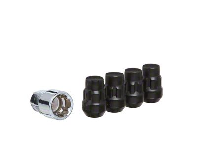 Black Acorn Wheel Locks; M12x1.5; Set of 4 (93-02 Camaro)