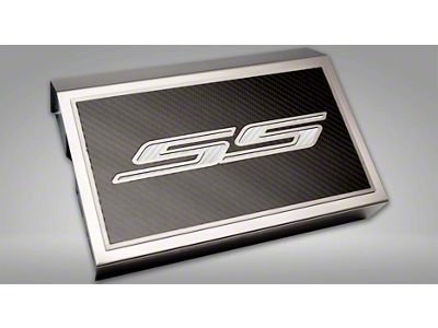 Brushed Fuse Box Cover with Carbon Fiber RS Top Plate; White Carbon Fiber (16-24 Camaro SS)