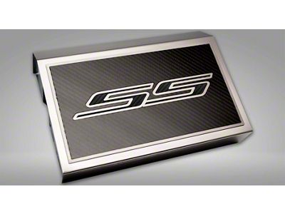 Brushed Fuse Box Cover with RS Top Plate; Black Carbon Fiber (16-24 Camaro LT w/ RS Package)