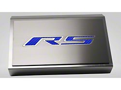 Brushed Fuse Box Cover with RS Top Plate; Blue Carbon Fiber (16-24 Camaro LT w/ RS Package)
