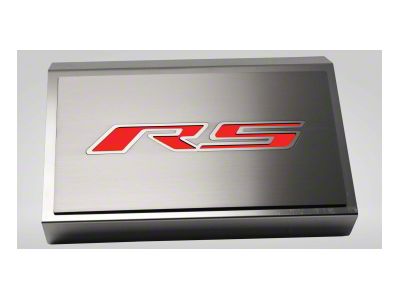 Brushed Fuse Box Cover with RS Top Plate; Bright Red Solid (16-24 Camaro LT w/ RS Package)