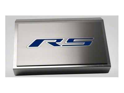 Brushed Fuse Box Cover with RS Top Plate; Dark Blue Solid (16-24 Camaro LT w/ RS Package)