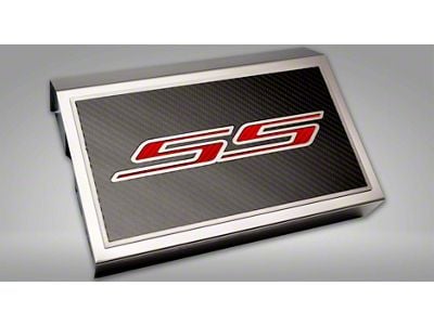 Brushed Fuse Box Cover with RS Top Plate; Red Carbon Fiber (16-24 Camaro LT w/ RS Package)