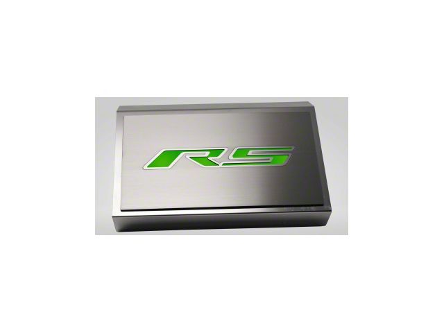 Brushed Fuse Box Cover with RS Top Plate; Synergy Green Solid (16-24 Camaro LT w/ RS Package)