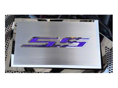 Brushed Fuse Box Cover with SS Top Plate; Purple Carbon Fiber (16-24 Camaro SS)