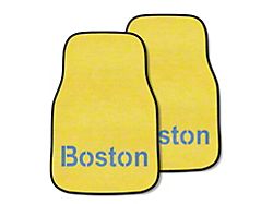 Carpet Front Floor Mats with Boston Red Sox City Connect Logo; Yellow (Universal; Some Adaptation May Be Required)