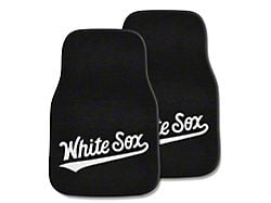 Carpet Front Floor Mats with Chicago White Sox Logo; Black (Universal; Some Adaptation May Be Required)