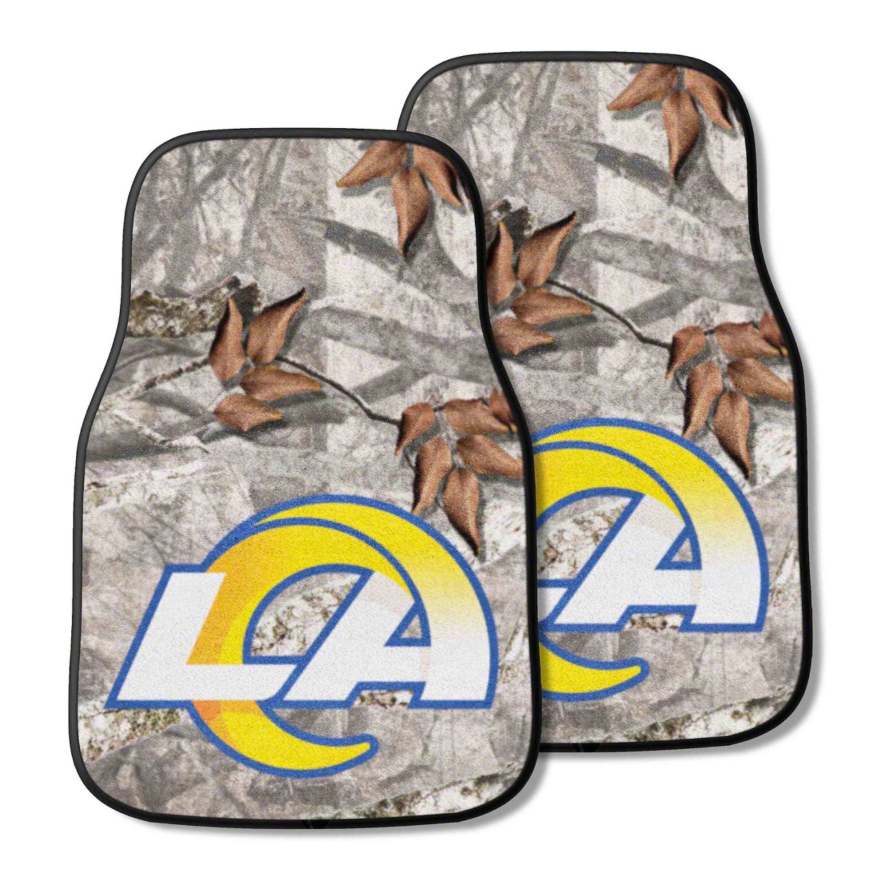 Camaro Carpet Front Floor Mats with Los Angeles Rams Logo; Camo ...