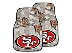 Carpet Front Floor Mats with San Francisco 49ers Logo; Camo (Universal; Some Adaptation May Be Required)