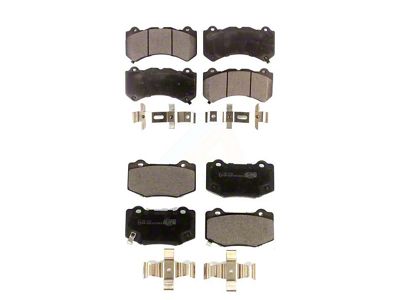 Ceramic Brake Pads; Front and Rear (17-24 Camaro SS w/ 6-Piston Front Calipers)