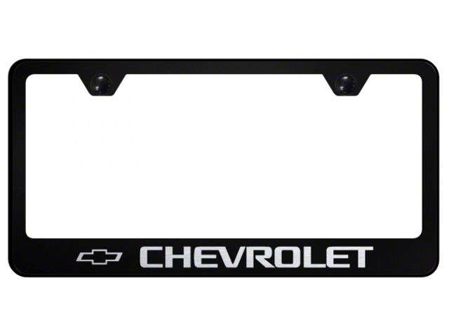 Chevrolet License Plate Frame; Black (Universal; Some Adaptation May Be Required)