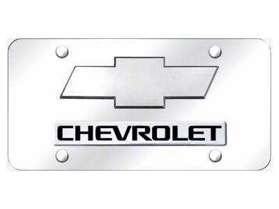 Chevrolet Logo License Plate; Chrome on Chrome (Universal; Some Adaptation May Be Required)