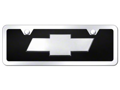 Chevrolet Mini License Plate; Chrome on Black Acrylic (Universal; Some Adaptation May Be Required)