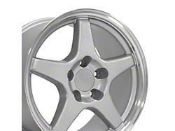 CV01 Silver with Machined Lip Wheel; 17x9.5; 56mm Offset (93-02 Camaro)