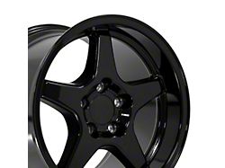 CV44 Hyper Black Machined Wheel; Rear Only; 17x11; 50mm Offset (93-02 Camaro)