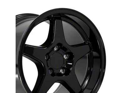 CV44 Hyper Black Machined Wheel; Rear Only; 17x11; 50mm Offset (93-02 Camaro)