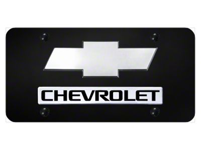 Dual Chevy License Plate; Chrome on Black (Universal; Some Adaptation May Be Required)