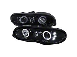 Dual Halo Projector Headlights; Gloss Black Housing; Smoked Lens (98-02 Camaro)