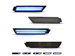 Dynamic LED Side Markers; Blue; Smoked (10-15 Camaro)