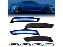 Dynamic LED Side Markers; Blue; Smoked (16-24 Camaro)