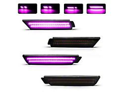 Dynamic LED Side Markers; Pink; Smoked (10-15 Camaro)