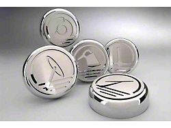 Executive Series Fluid Cap Covers; Polished and Brushed (10-15 V6 Camaro)