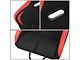 Fabric Racing Bucket Seats with Seat Sliders; Black/Red (Universal; Some Adaptation May Be Required)