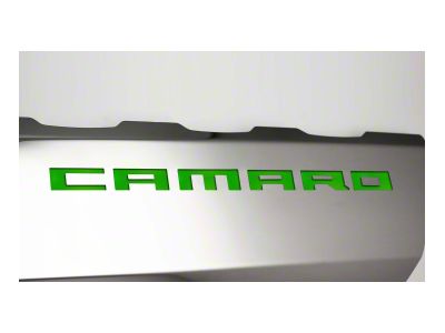 Fuel Rail Cover Overlays with SS Style Top Plates; Synergy Green Solid (16-24 Camaro SS)