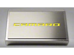 Fuse Box Cover with Brushed Camaro Top Plate; Solid Yellow (16-24 Camaro)