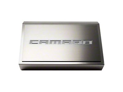 Fuse Box Cover with Brushed Camaro Top Plate; White Carbon Fiber (16-24 Camaro)