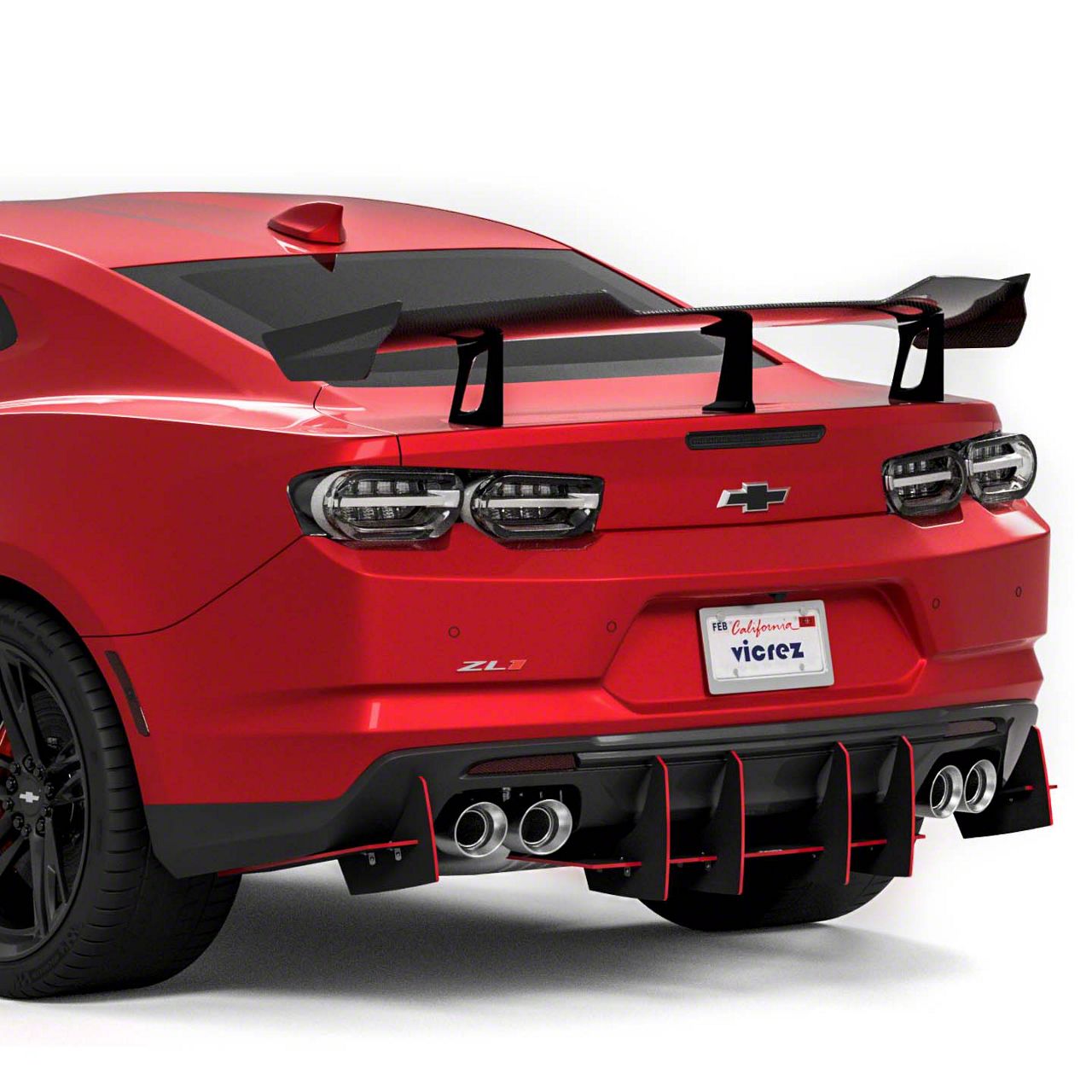 Camaro Genali VR2 Rear Diffuser; Forged Carbon Fiber Vinyl (16-24 ...