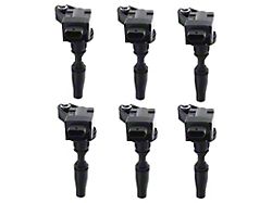 Ignition Coils; Set of Six; Black (16-18 3.6L Camaro)