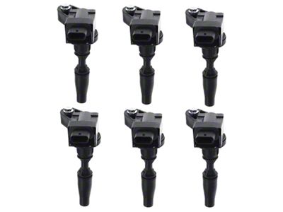 Ignition Coils; Set of Six; Black (16-18 3.6L Camaro)