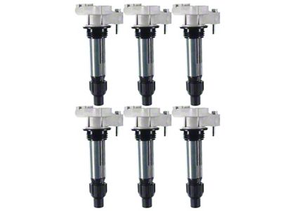 Ignition Coils; Set of Six; Black (10-15 3.6L Camaro)