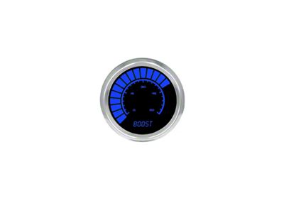 LED Digital Boost Gauge with Chrome Bezel; 2-1/16-Inch; Blue; 0-60 PSI (Universal; Some Adaptation May Be Required)