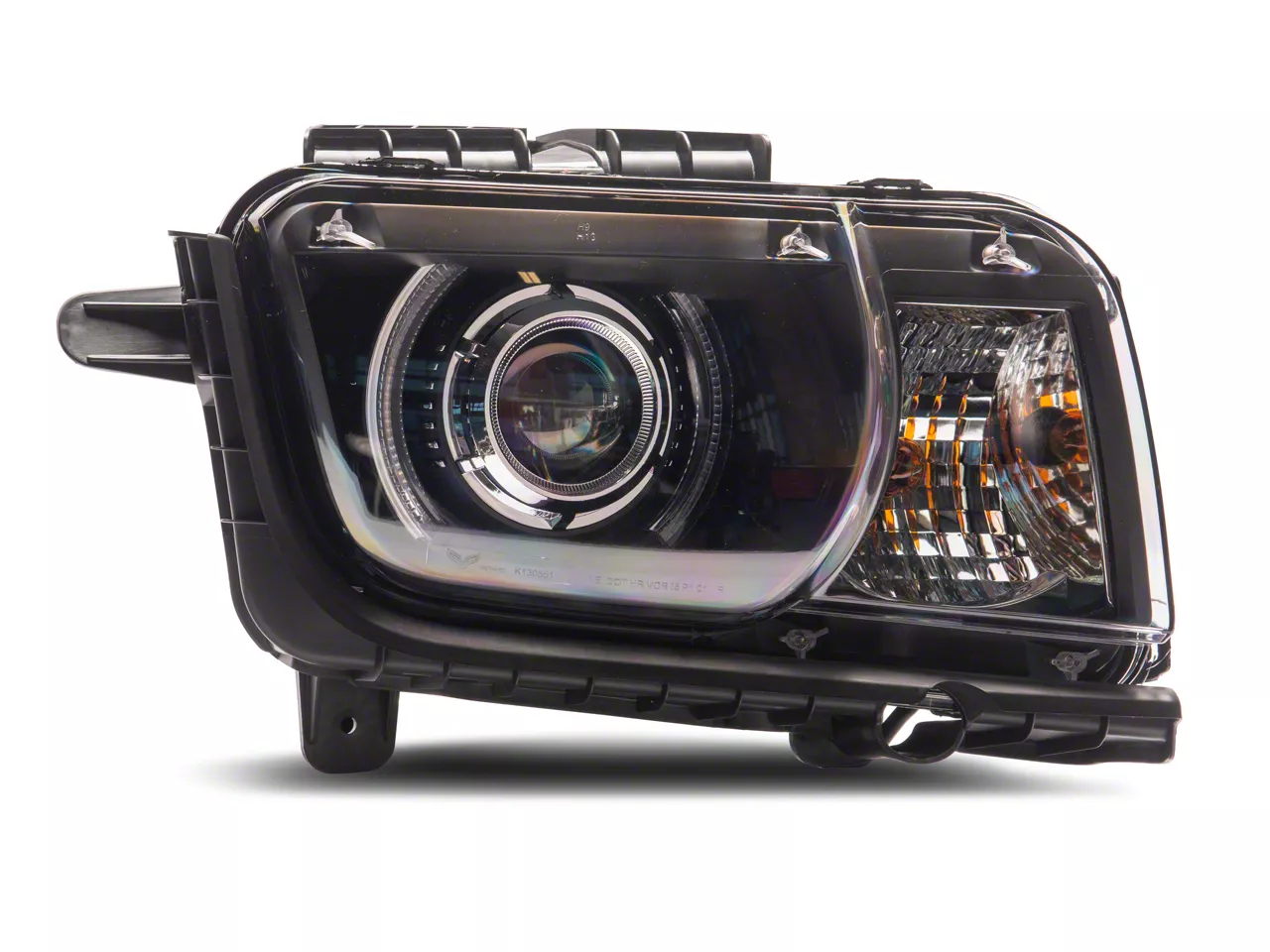 Camaro LED Halo Projector Headlights; Black Housing; Clear Lens
