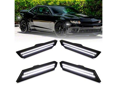 LED Side Markers; White; Smoked (10-15 Camaro)