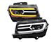 LED Strip Projector Headlights with Sequential Turn Signal; Glossy Black Housing; Clear Lens (14-15 Camaro w/ Factory Halogen Headlights)