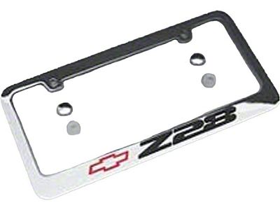 License Plate Frame with Z/28 Logo; Chrome (Universal; Some Adaptation May Be Required)