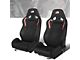 Microfiber Suede Racing Bucket Seats with Seat Sliders; Black (Universal; Some Adaptation May Be Required)